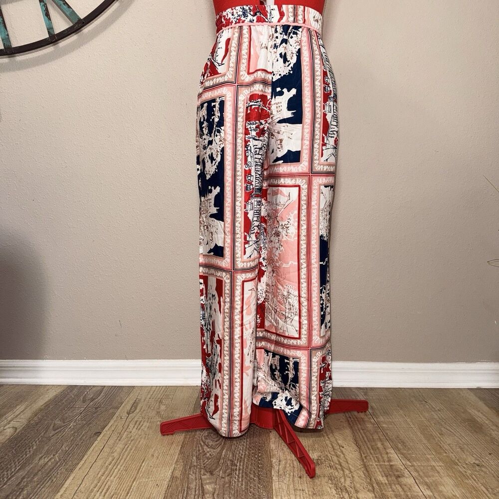 Anthropologie Maeve Pants Size Medium NWT Multicolor Wide Leg Elastic Waist